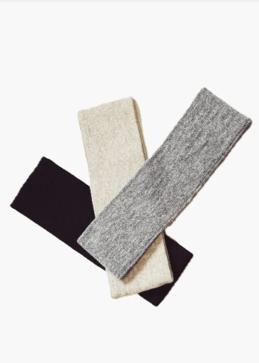 100% Cashmere Headband in Charcoal Grey