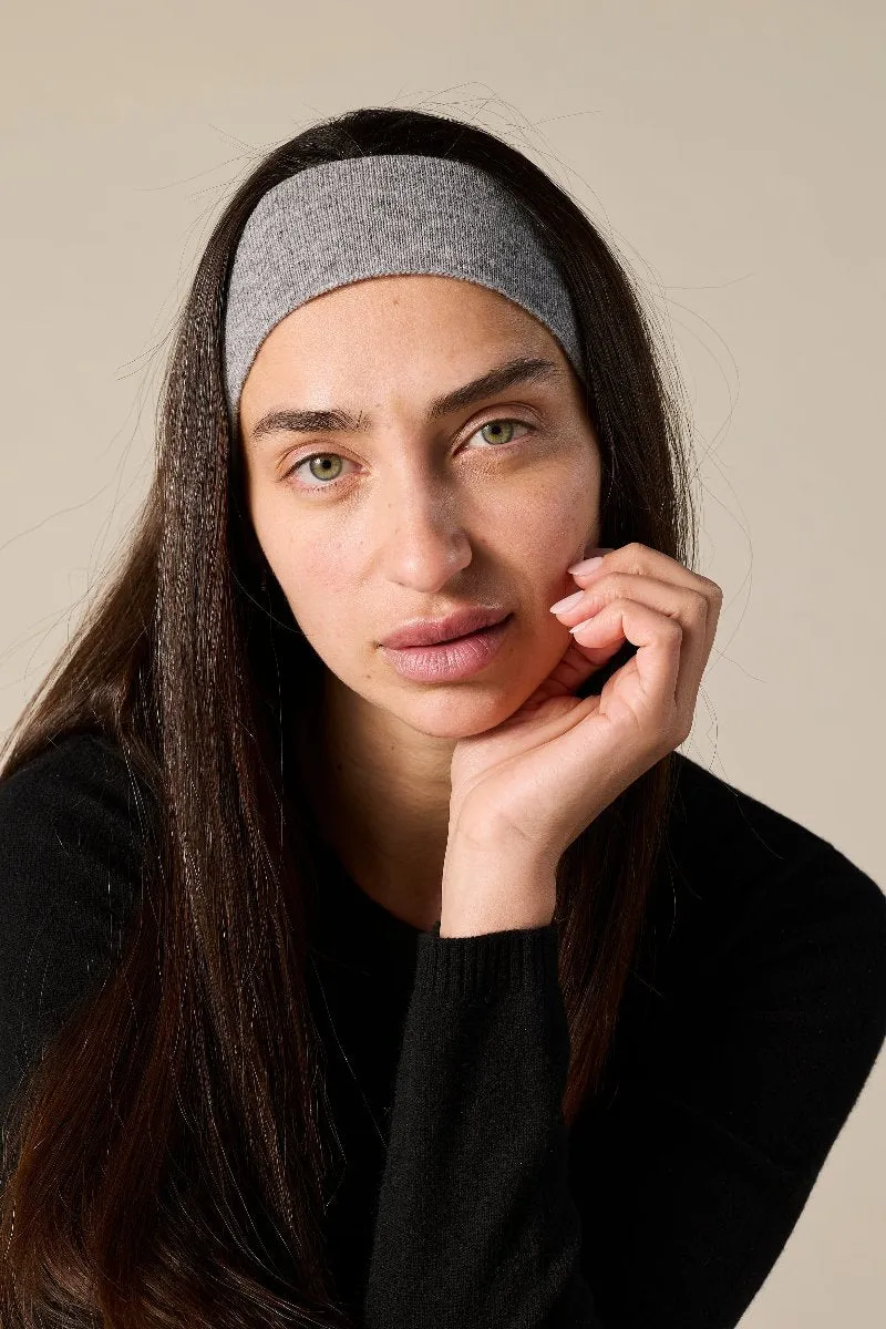 100% Cashmere Headband in Charcoal Grey