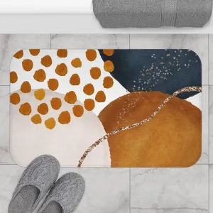 Abstract Bath, Kitchen Mat | Burnt Orange, Navy Beige