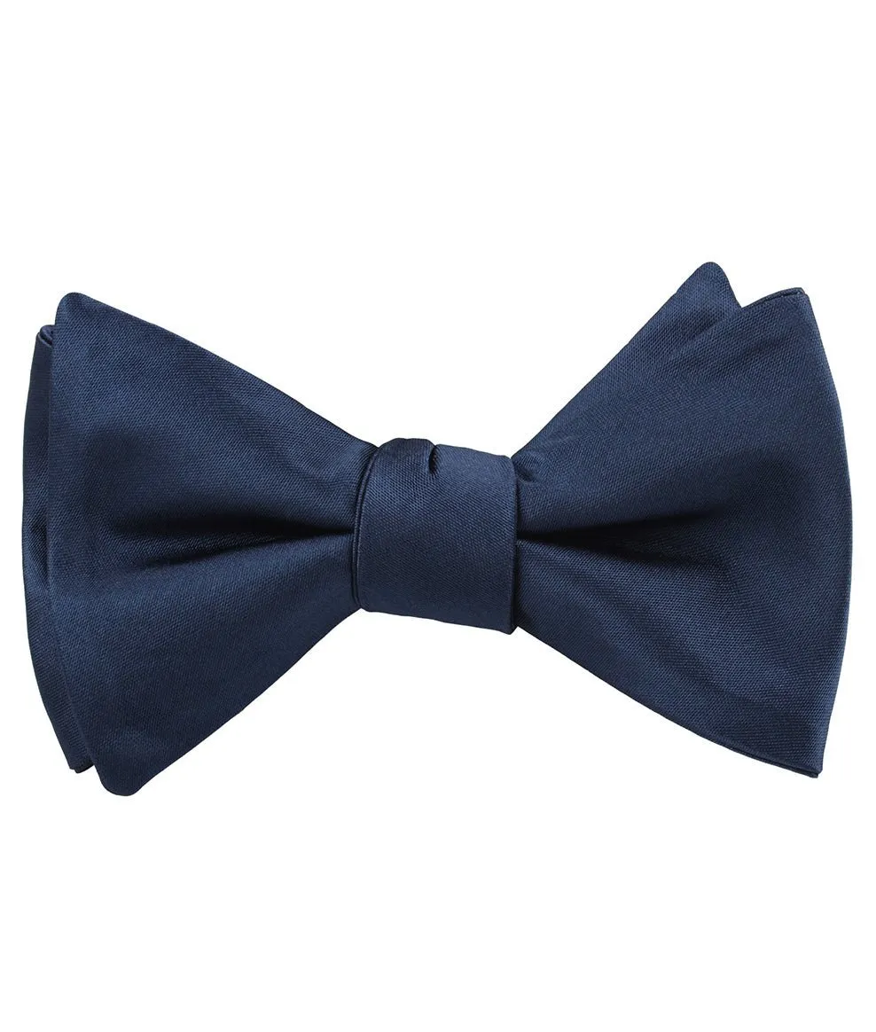 Admiral Navy Blue Satin Self Bow Tie