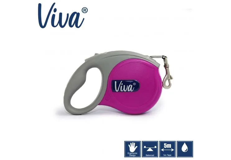 Ancol - Viva Retractable 5m Lead - Black - Medium