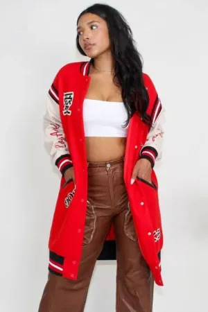 Athina Long Letterman Jacket