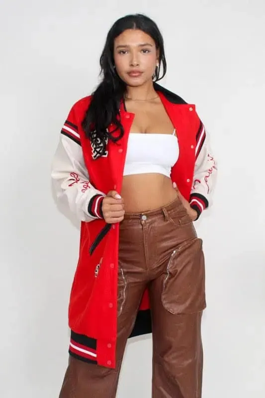 Athina Long Letterman Jacket