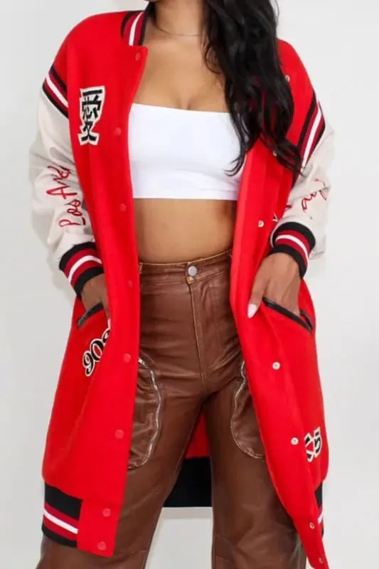 Athina Long Letterman Jacket