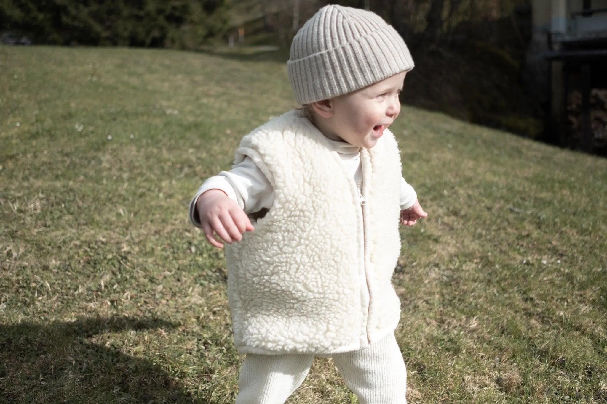 Baby/Kid Virgin Wool Vest - Charcoal