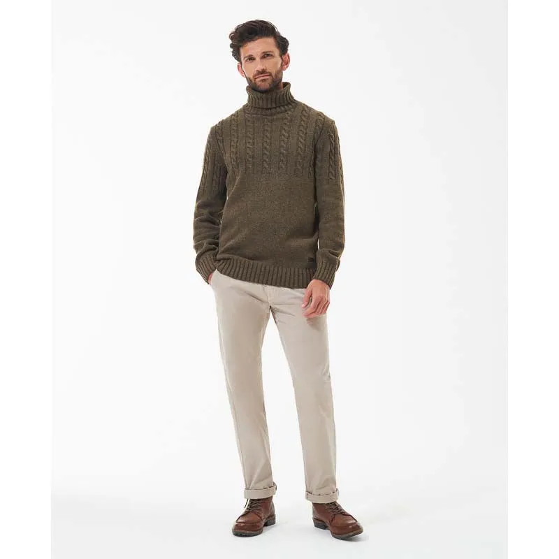 Barbour Duffle Cable Rollneck Mens Jumper - Willow Green