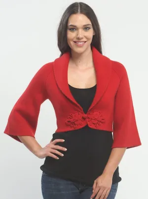 Bell Sleeve Cropped Jacket In Cashmere