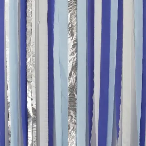 Blue   Silver Party Streamers Backdrop