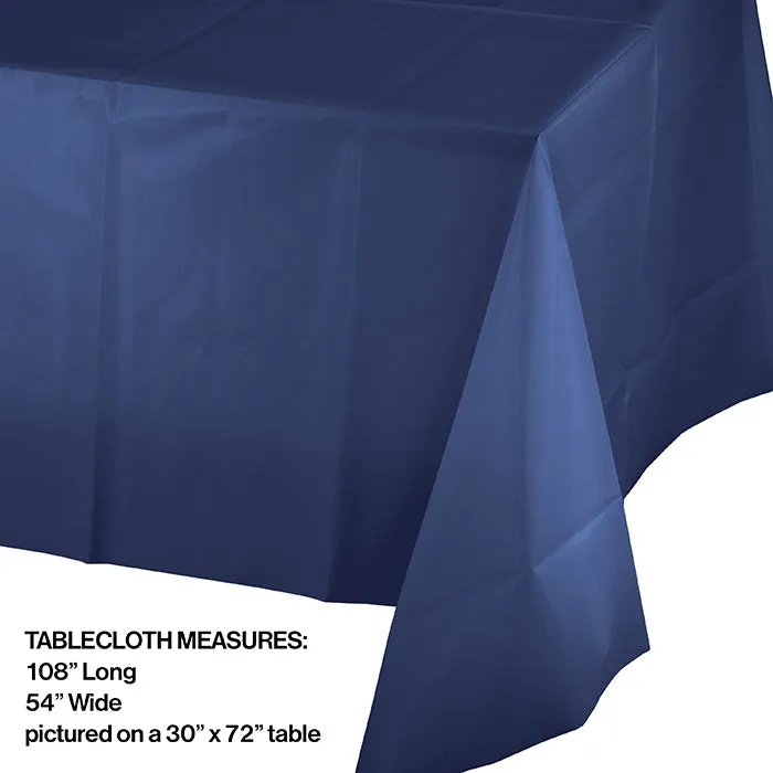 Bulk Navy Plastic Table Covers 54 inch x 108 inch (12 per Case)