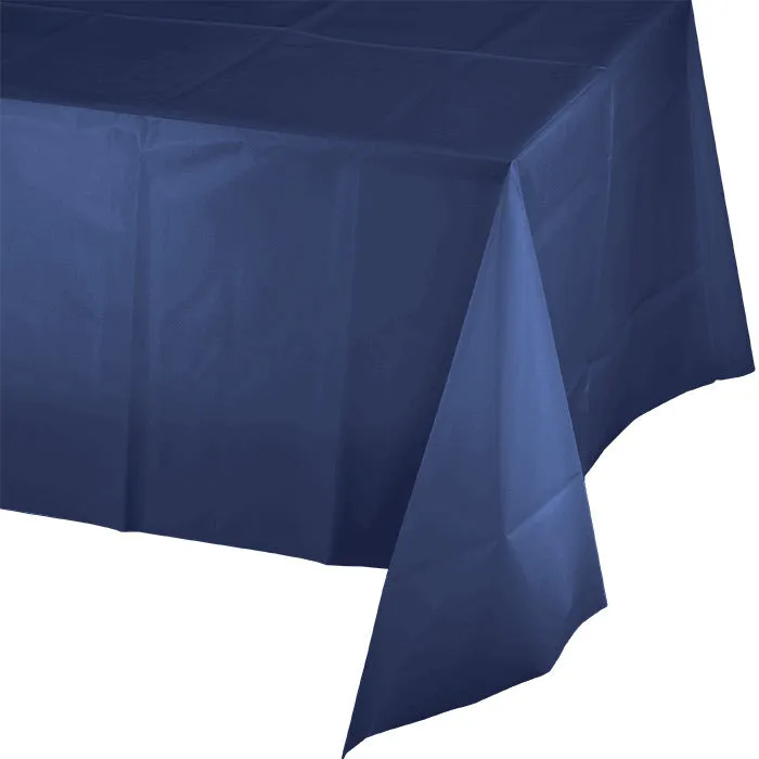 Bulk Navy Plastic Table Covers 54 inch x 108 inch (12 per Case)