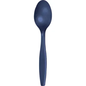 Bulk Pack of 100 Navy Blue Plastic Spoons