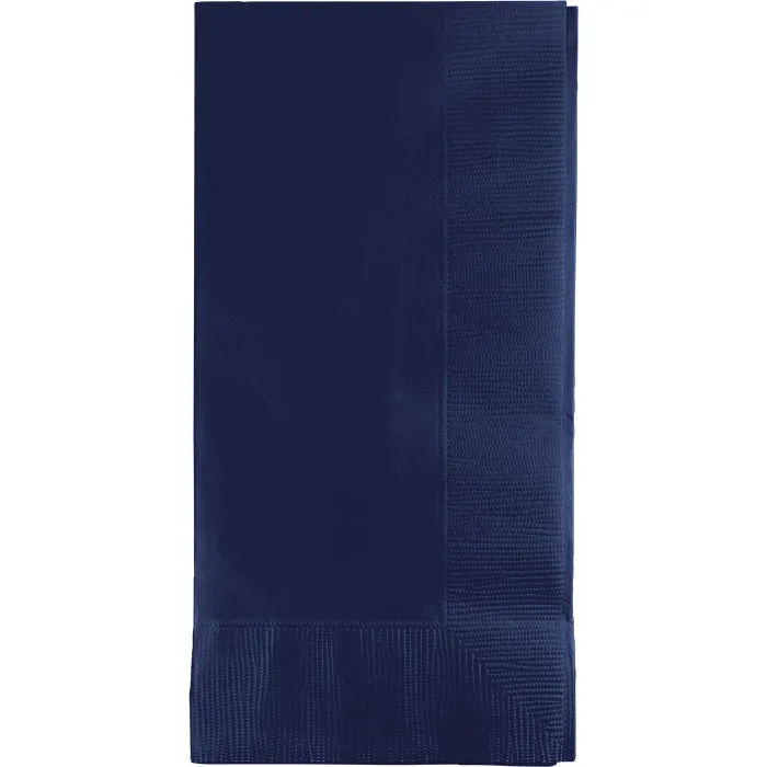 Bulk Pack of 100 Navy Dinner Napkins 2Ply 1/8Fld