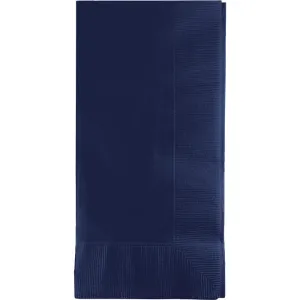 Bulk Pack of 100 Navy Dinner Napkins 2Ply 1/8Fld