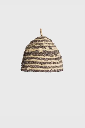 Butter White & Herringbone Acorn Hat