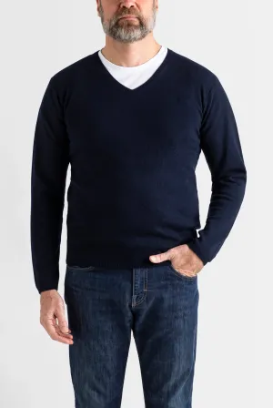 Cashmere Mens V-Neck in Navy