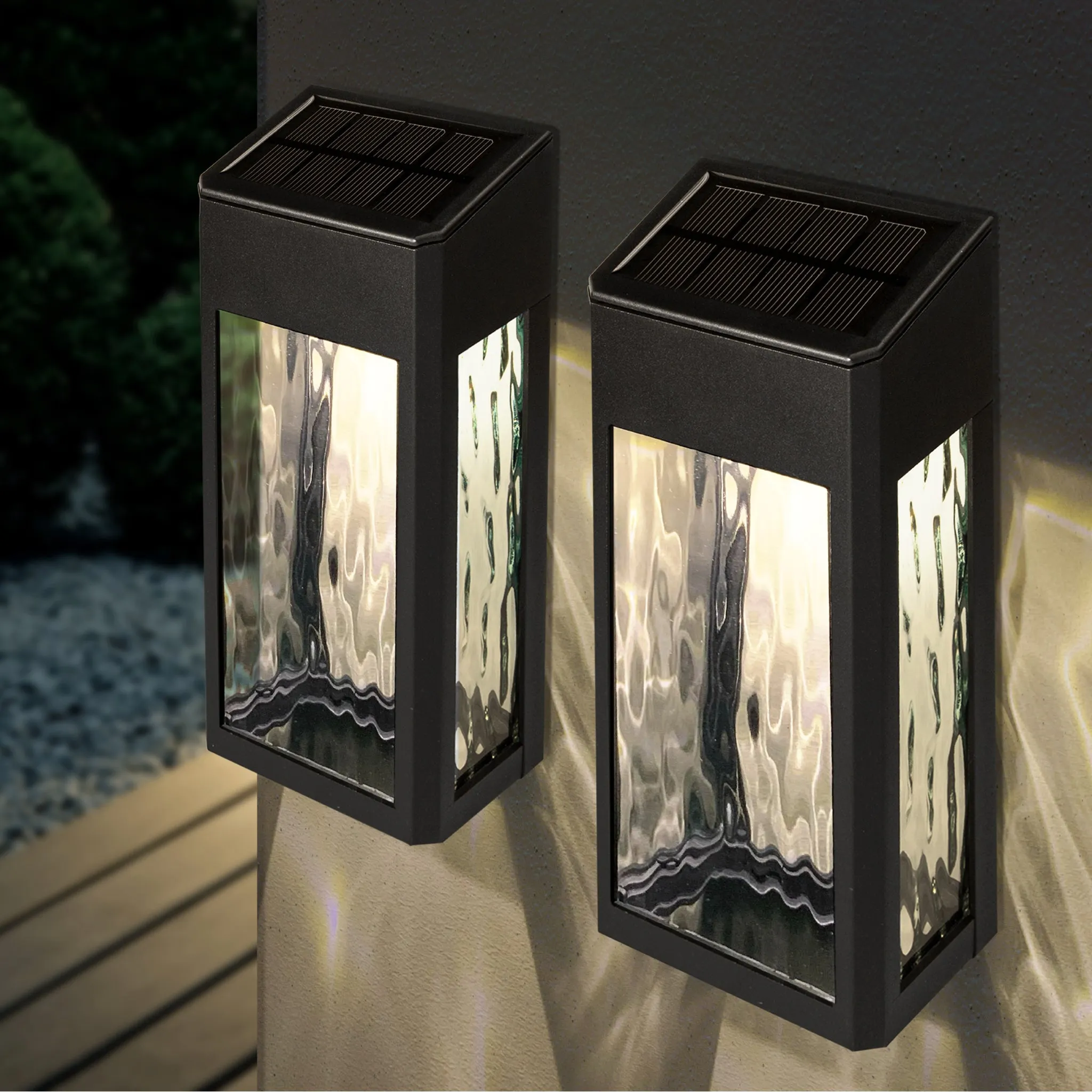 Classy Caps Black Aluminum Lancaster Deck & Wall Light - 2 Pk SWL888