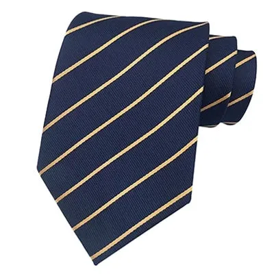 Classy Men Classic Blue Gold Striped Silk Tie