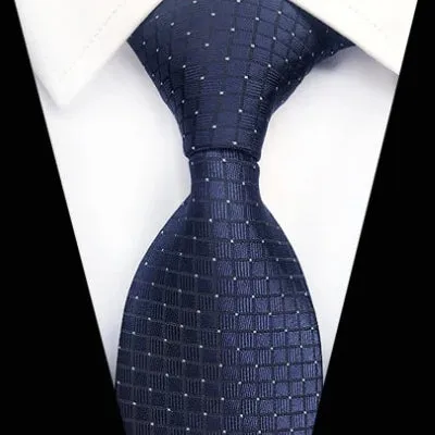 Classy Men Classic Blue Mini Check Silk Tie