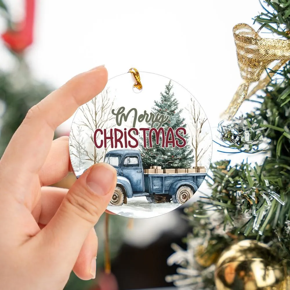 Country Christmas Truck ornament-0403