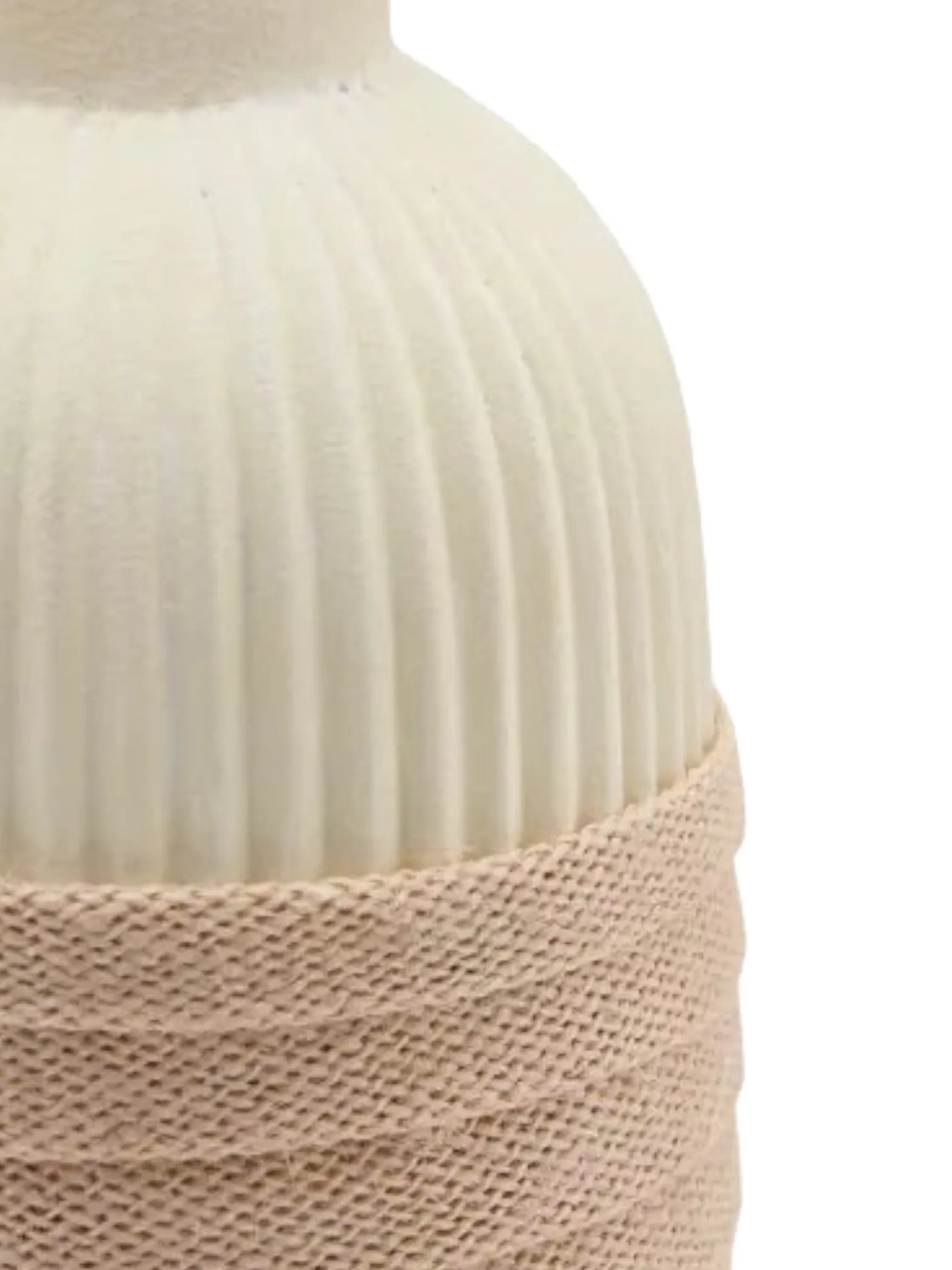 Cream Hessian Slim Ceramic Table Lamp