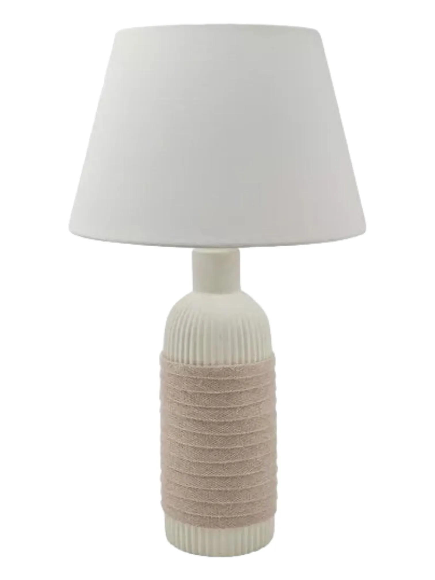 Cream Hessian Slim Ceramic Table Lamp