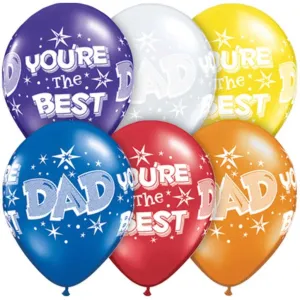 Dad Youre The Best Strbrst Latex Balloon 11in