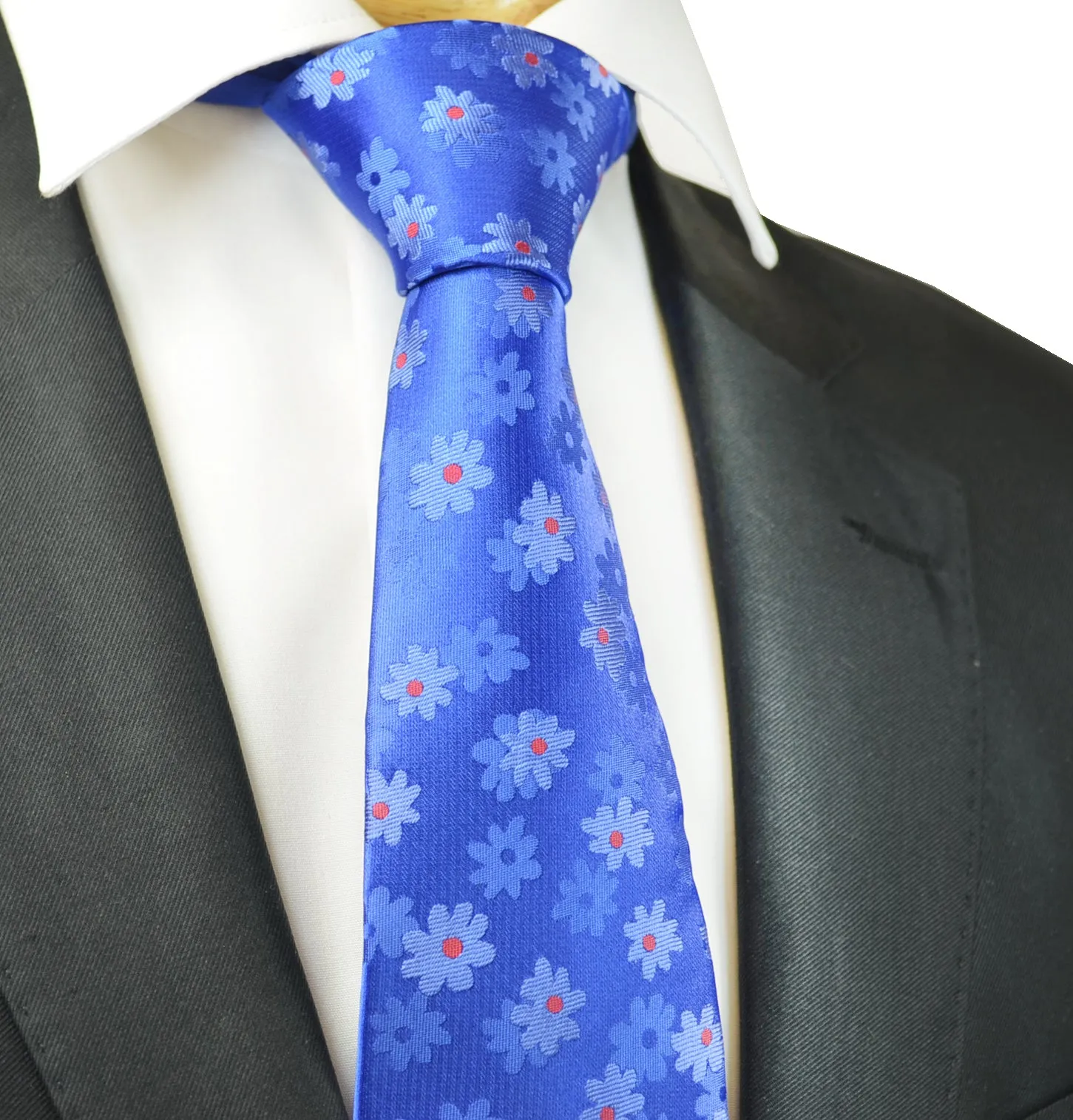 Deep Ultramarine Floral Men's Necktie