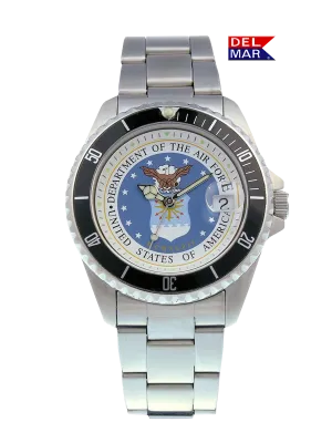 Del Mar Watches Men's Air Force Military Watch - Stainless Steel Bracelet #50445