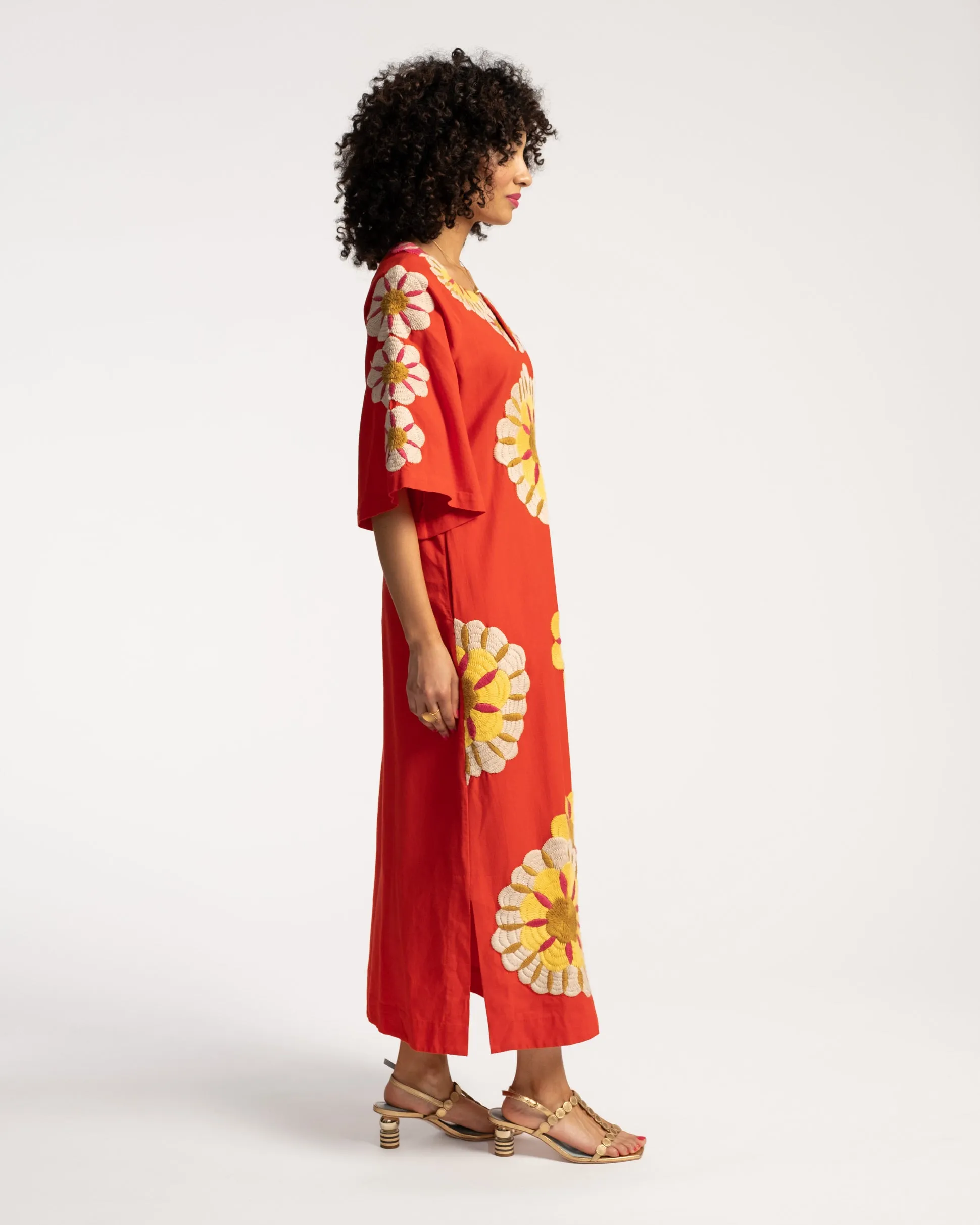 Delightful Caftan Sunrise Coral Multi