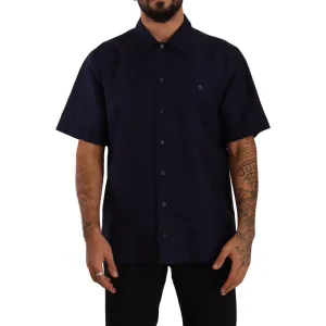 Dolce & Gabbana Elegant Navy Blue Button-Down Casual Shirt