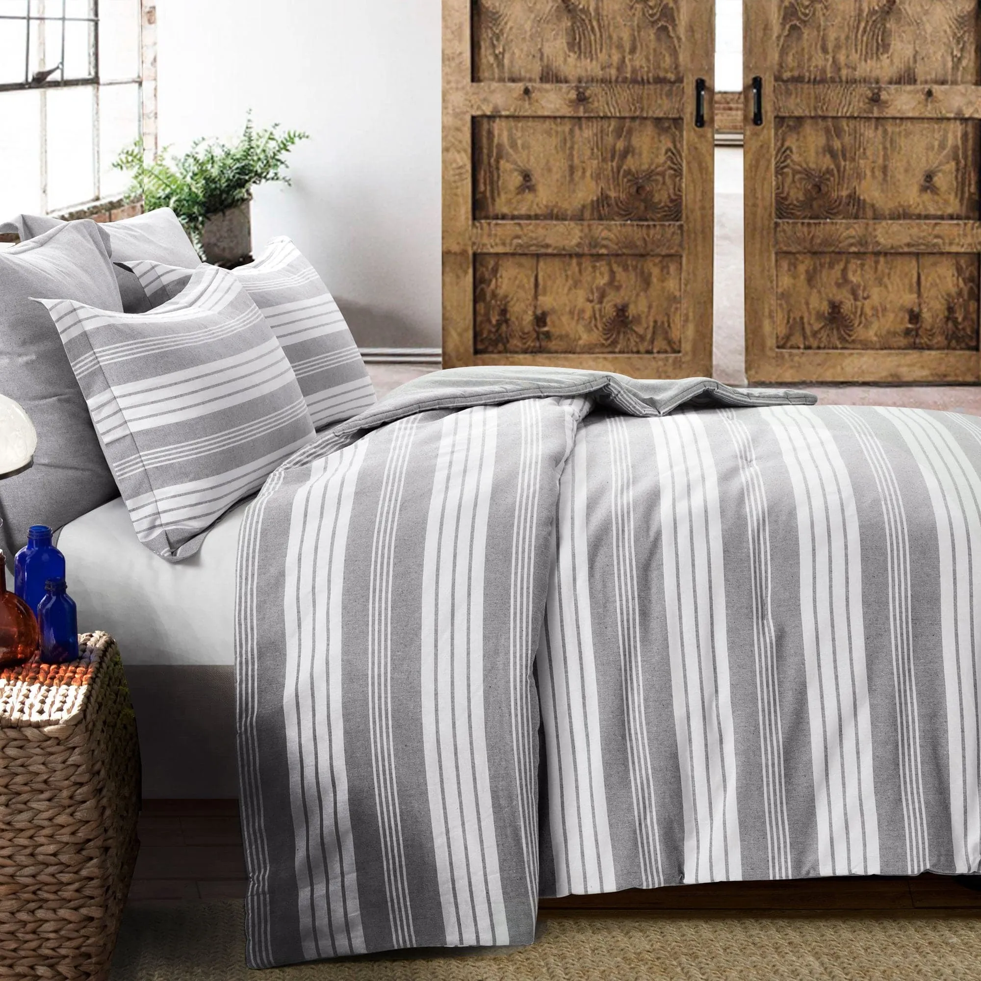 Farmhouse Yarn Dyed Stripe Comforter 5 Piece Set