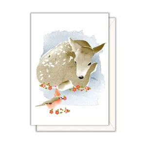 Fawn and Bird Enclosure Card