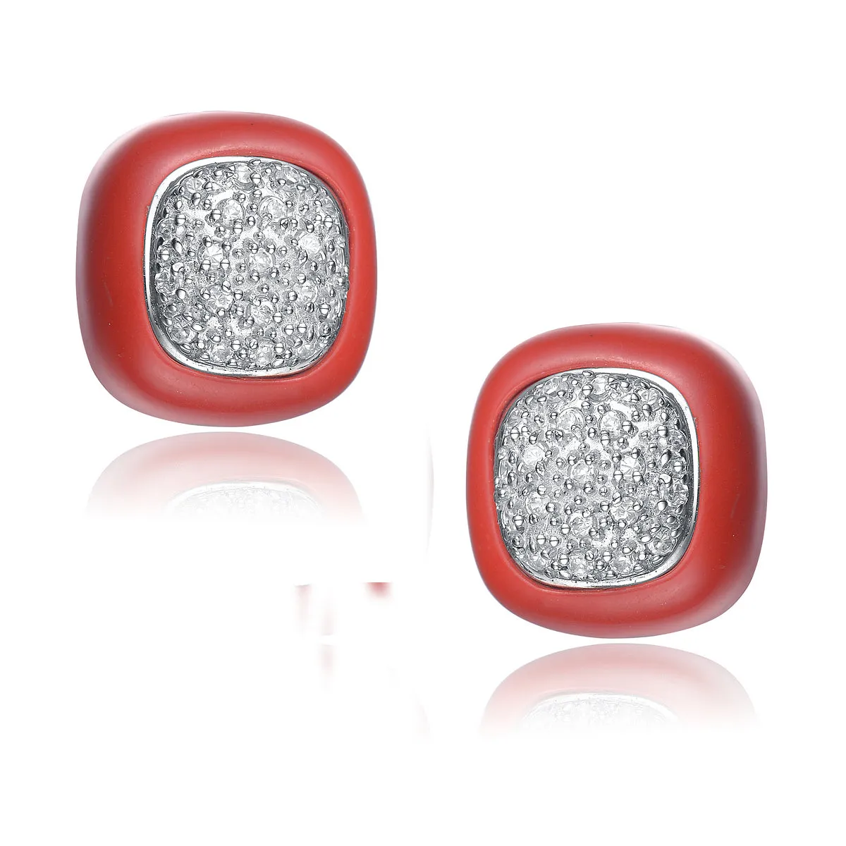 Gabrielle Cranberry Red Edge Earrings