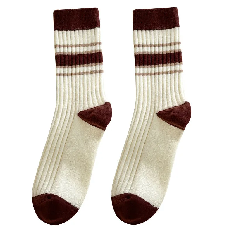 Gohobi Japanese Striped Medium Tube Socks