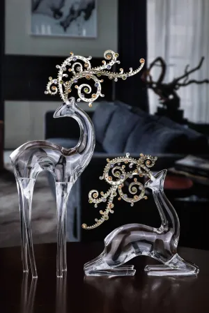 Gold Jeweled Antler Deer Set