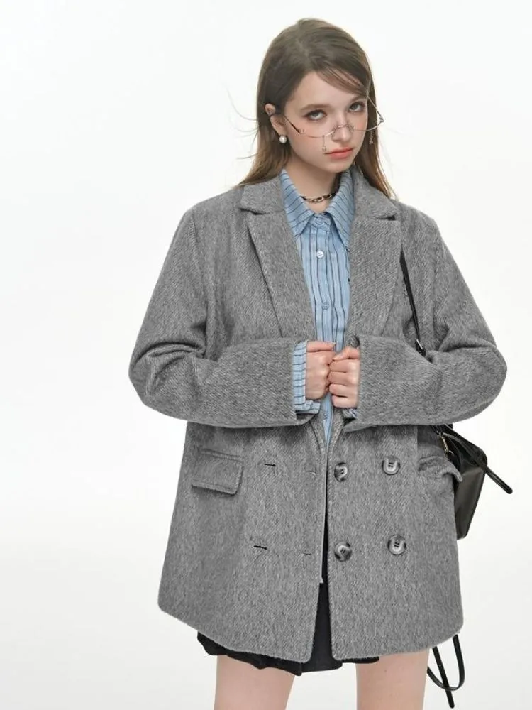 Gray college coat【s0000004050】