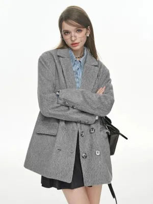 Gray college coat【s0000004050】