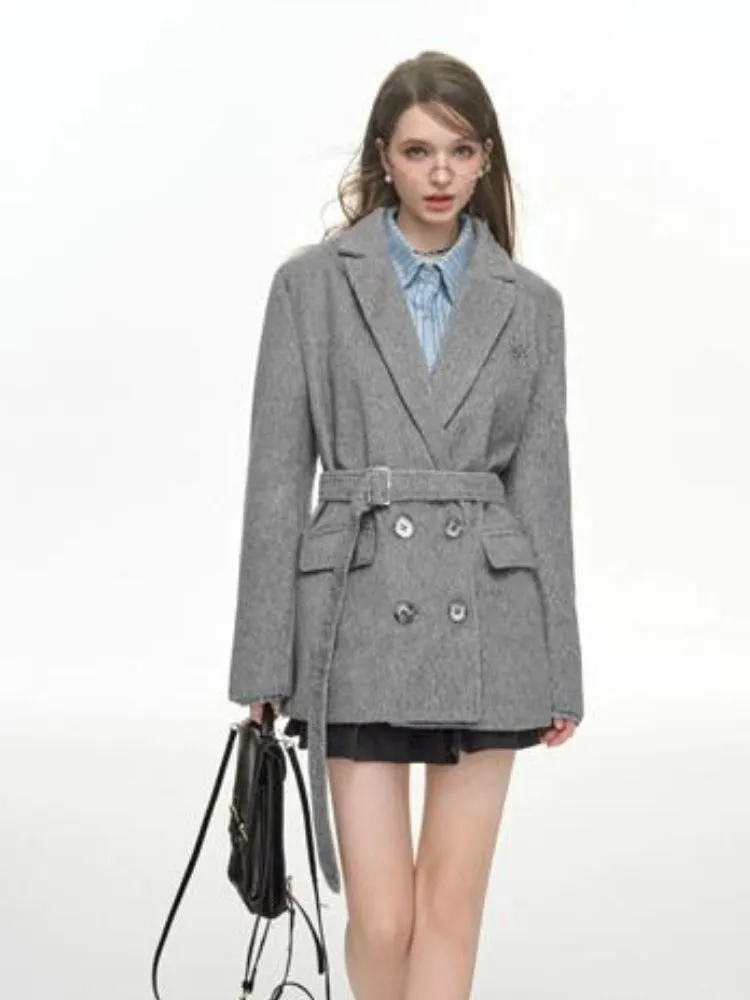 Gray college coat【s0000004050】