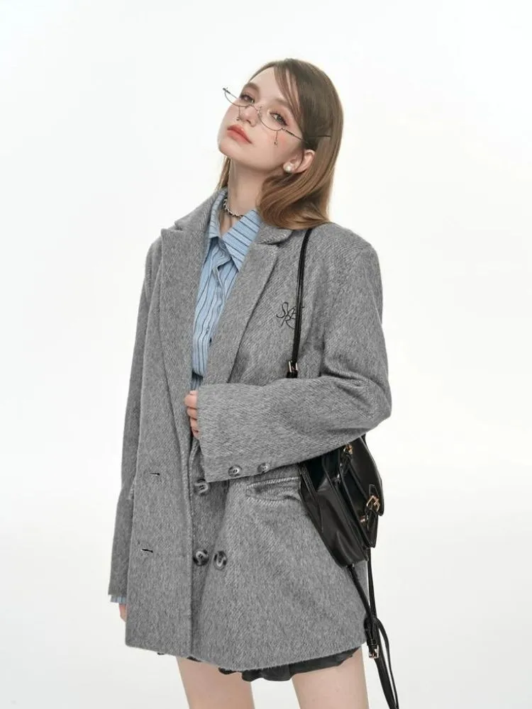 Gray college coat【s0000004050】