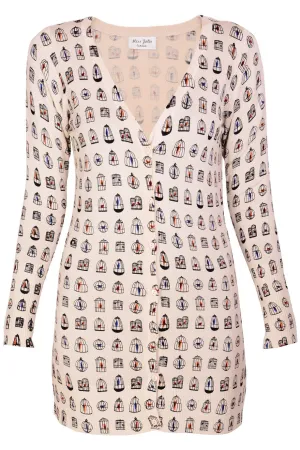 LONDON BIRDCAGES Long Printed Cardigan