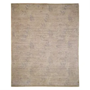 Modern Handknotted Silk White Silk Rug