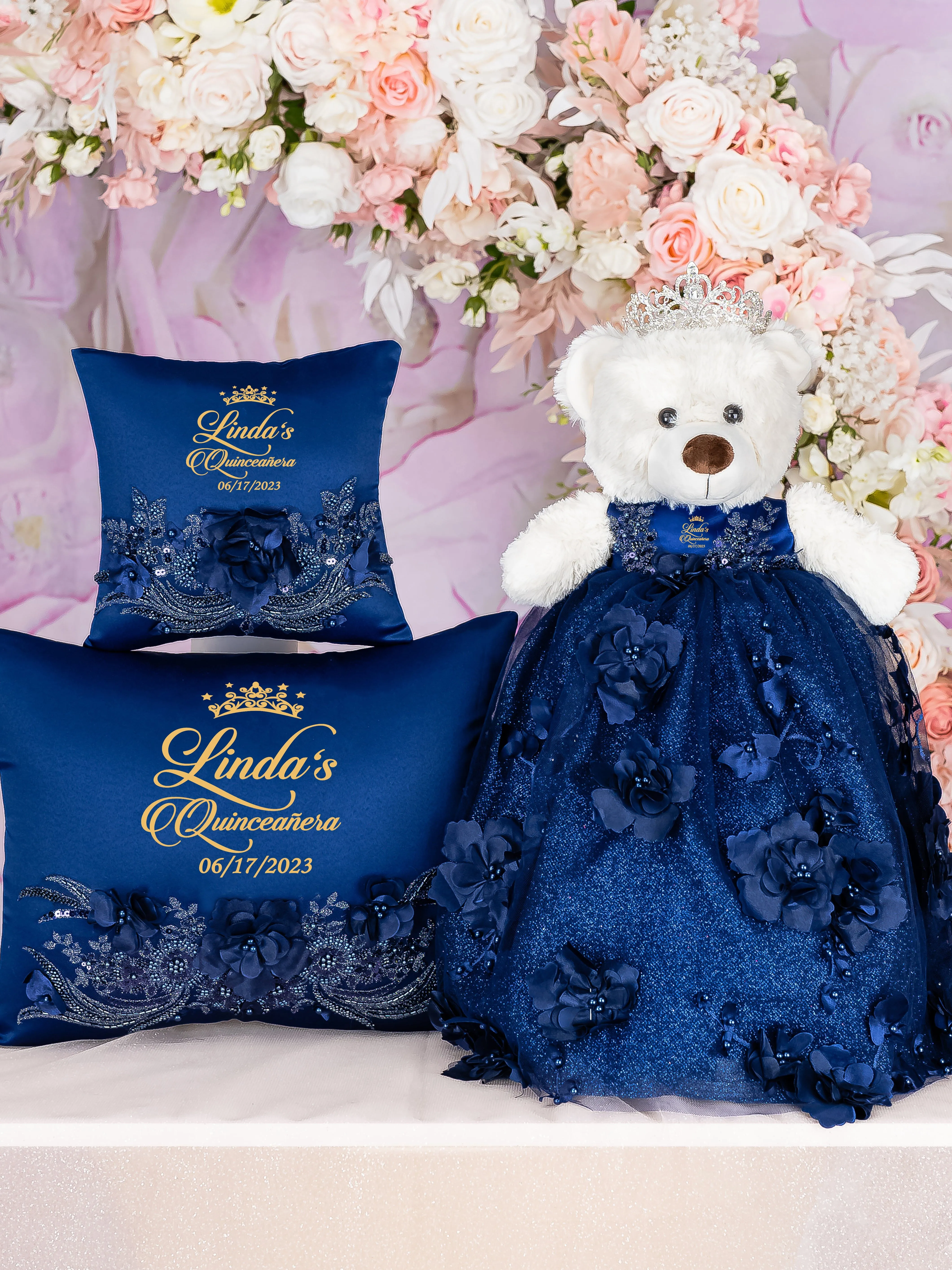 Navy Blue last teddy bear for quinceanera