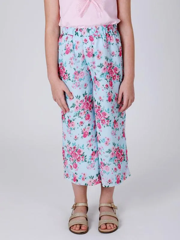 One Friday Blue Floral Printed Culotte