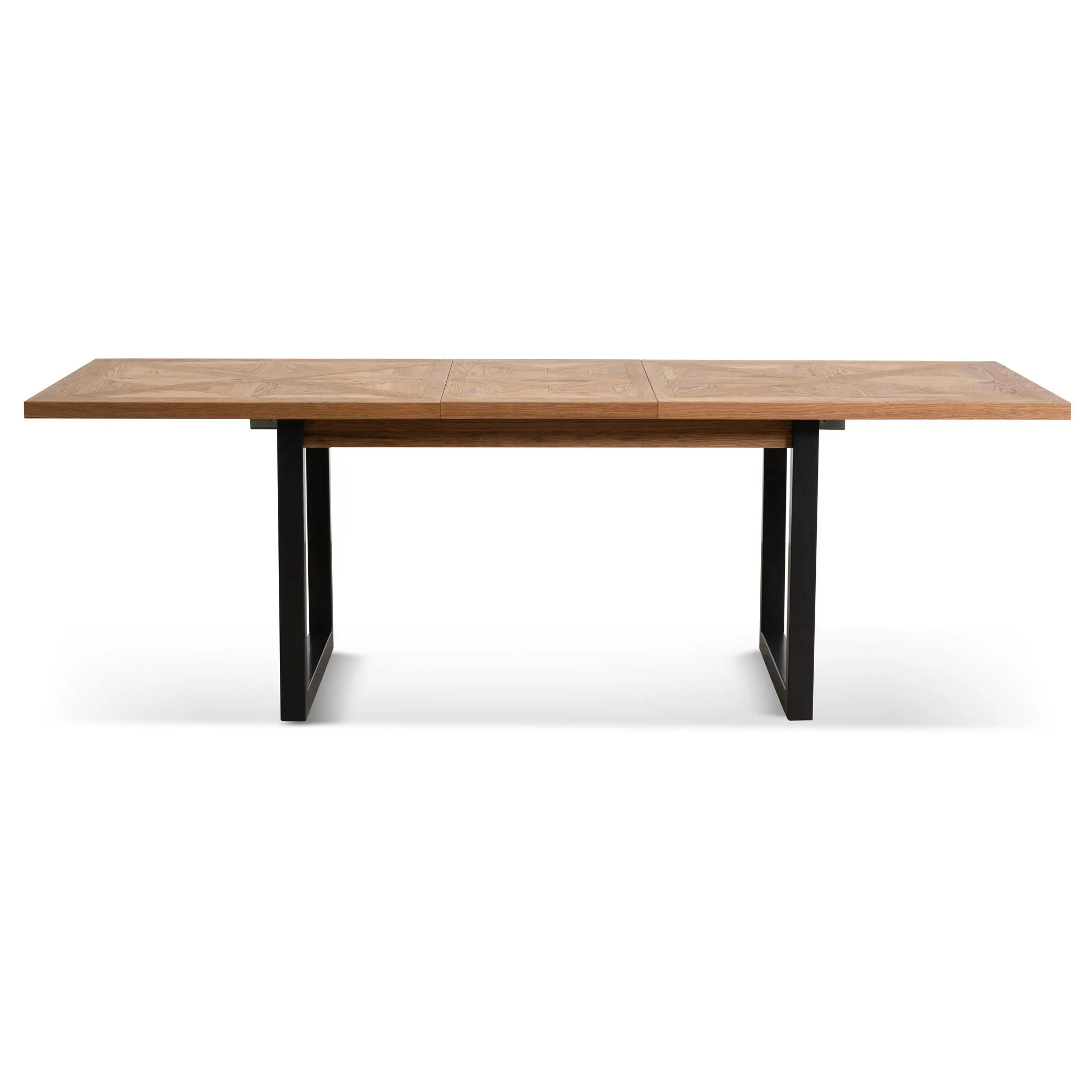 Percy 6-8 Seater Extendable Dining Table - European Knotty Oak and Peppercorn