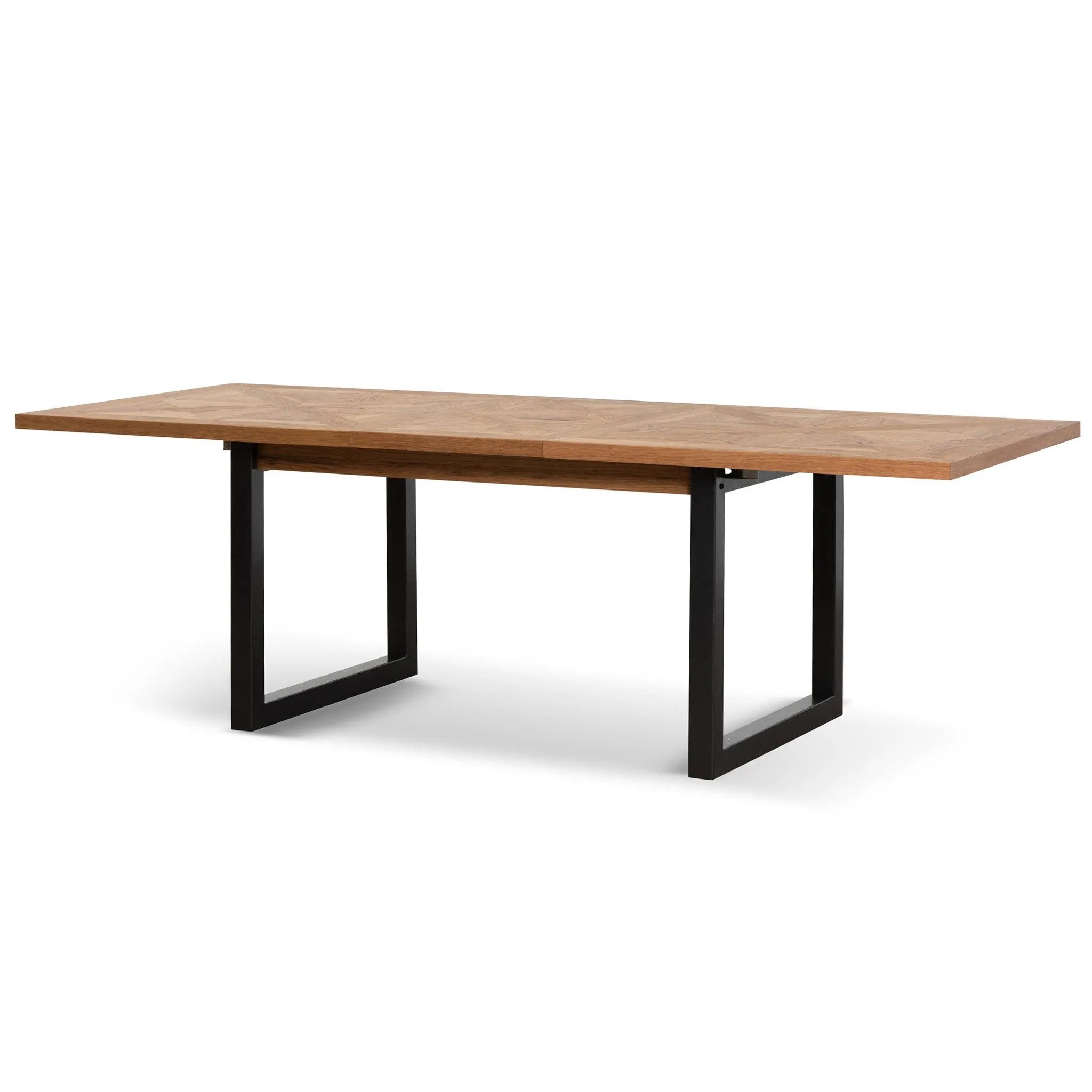 Percy 6-8 Seater Extendable Dining Table - European Knotty Oak and Peppercorn