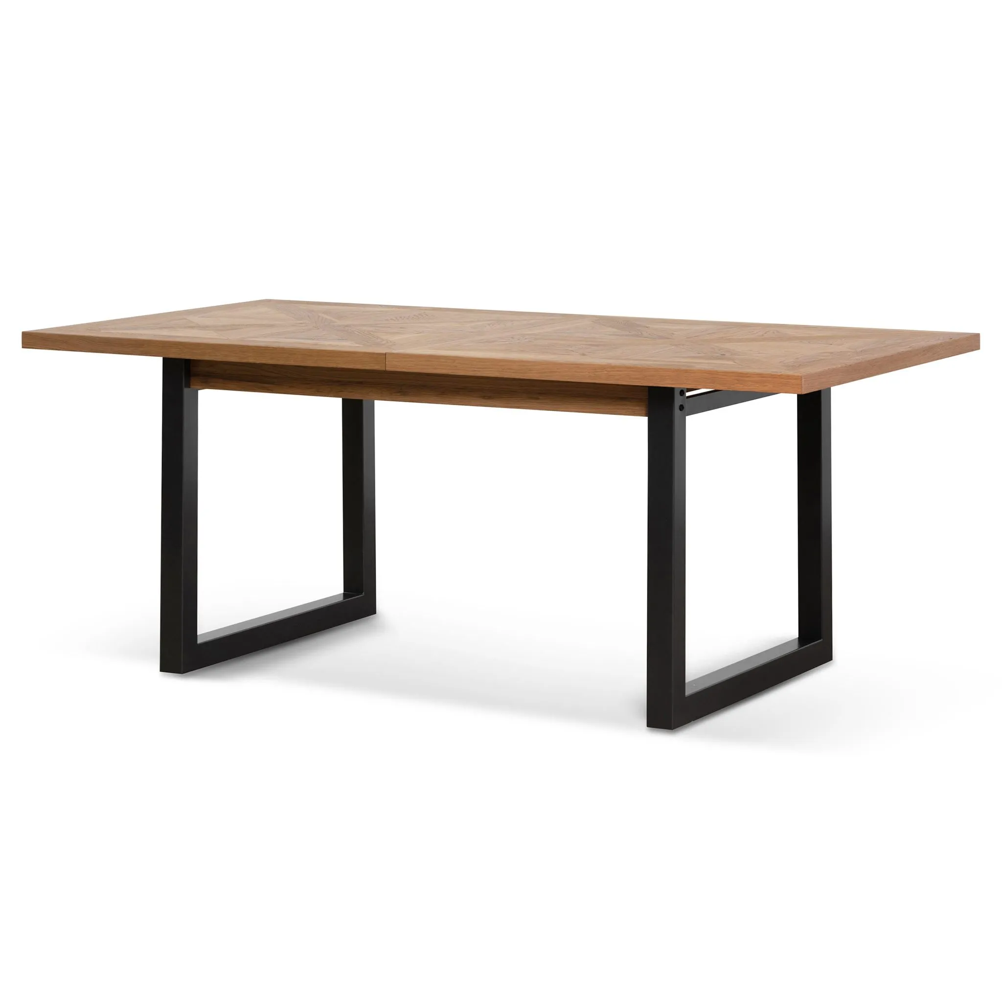 Percy 6-8 Seater Extendable Dining Table - European Knotty Oak and Peppercorn