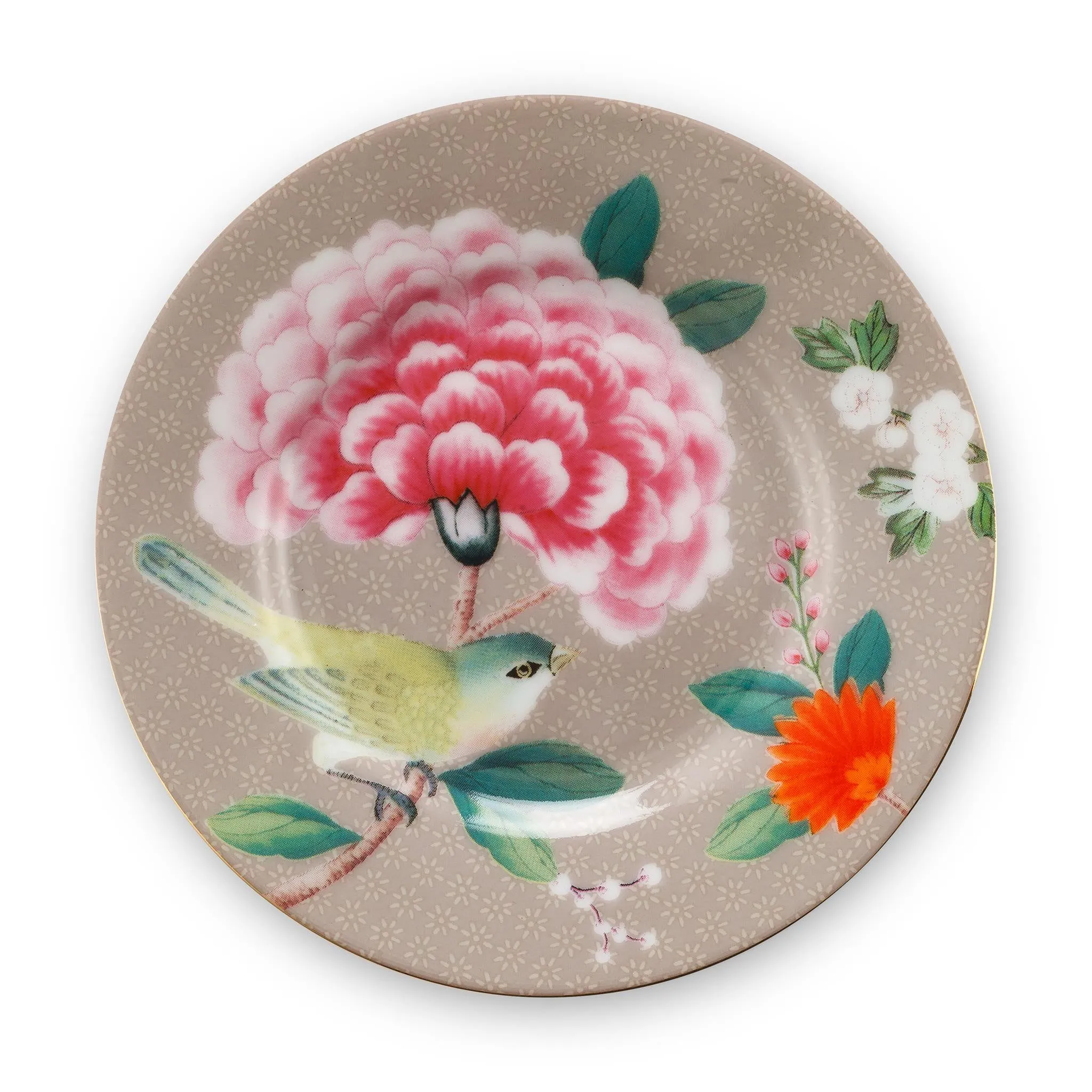 PLATE BLUSH BIRDS KHAKI 12CM