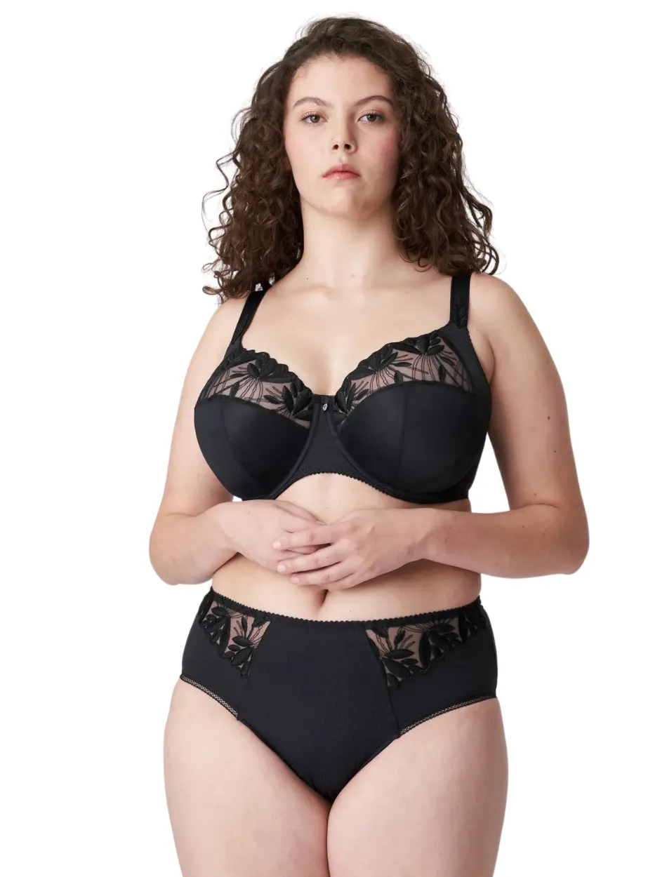 PrimaDonna Orlando Large Cups Full Cup Wire Bra in Charcoal Black | Black Full Cup Primadonna Bra