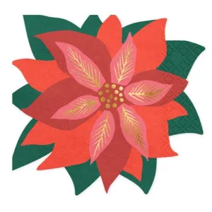 Red star of Bethlehem Christmas Napkins x 20