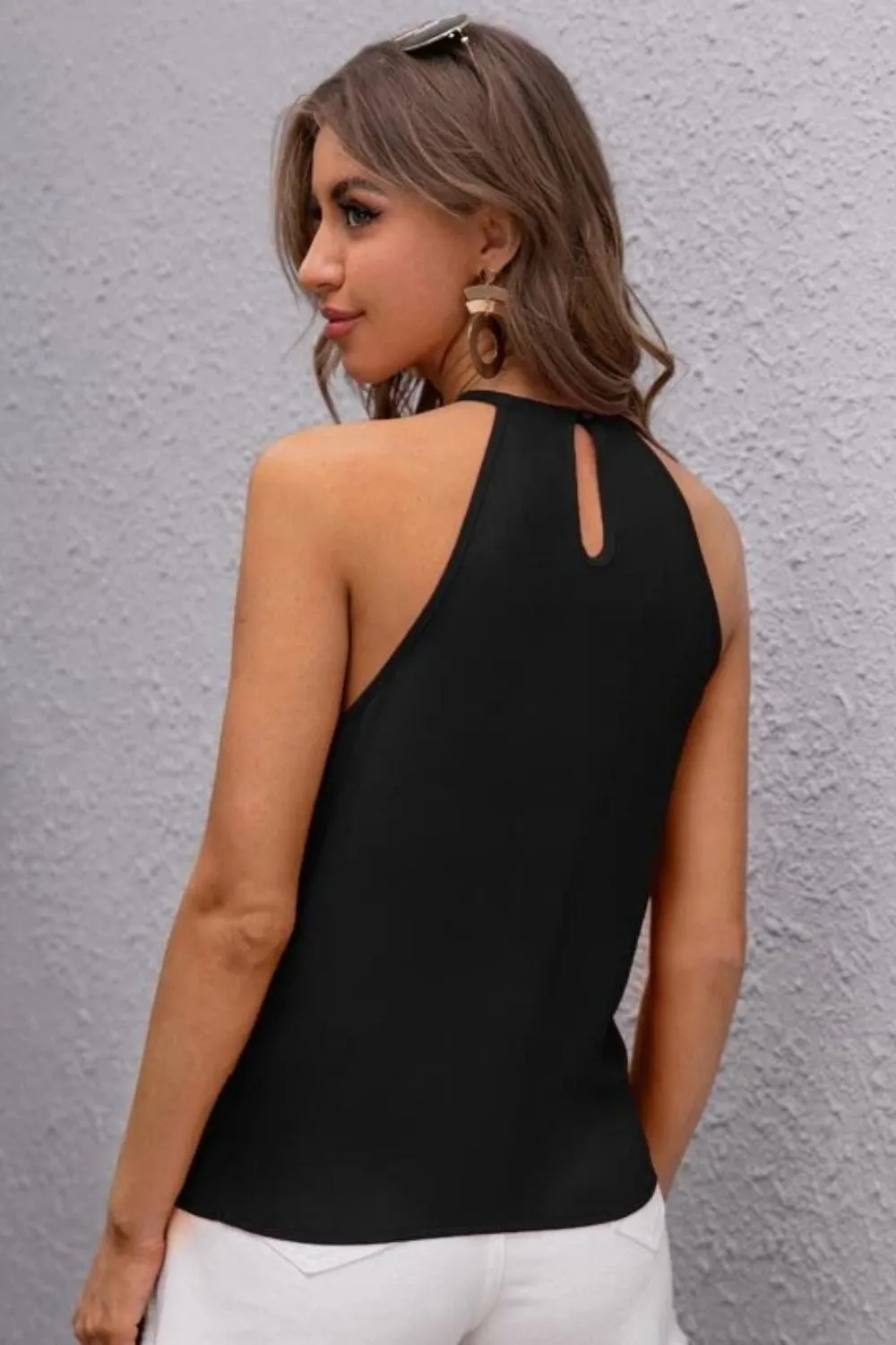 Rosy Black Halter Neck Top